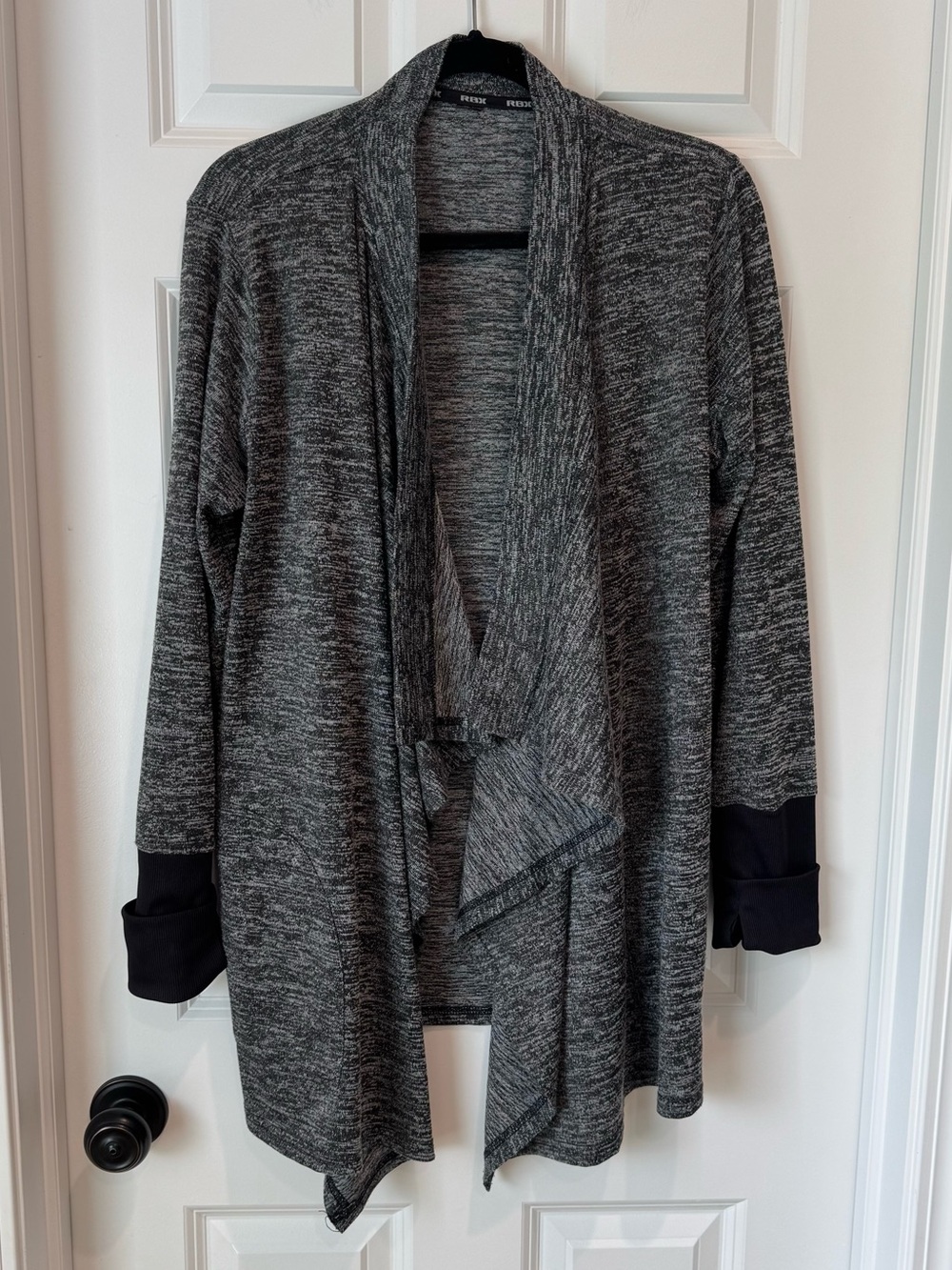 RBX Shawl Collar Cardigan Sweater‎ - Black Heathered - Size Large